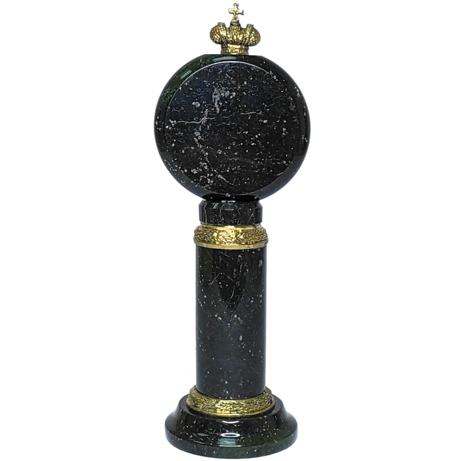 Часы Герб и корона, змеевик, 25 см., 1 кг. Часы Герб и корона, змеевик, 25 см., 1 кг.